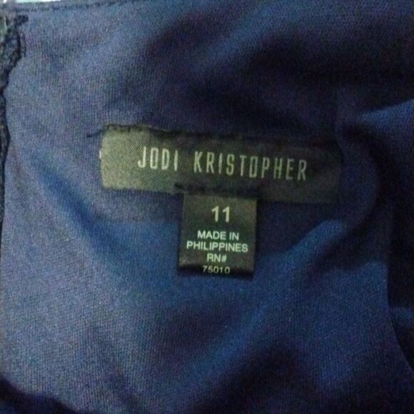 Jodi Kristopher Dark Indigo Evening Wedding Formal Dress 11 - Picture 6 of 11